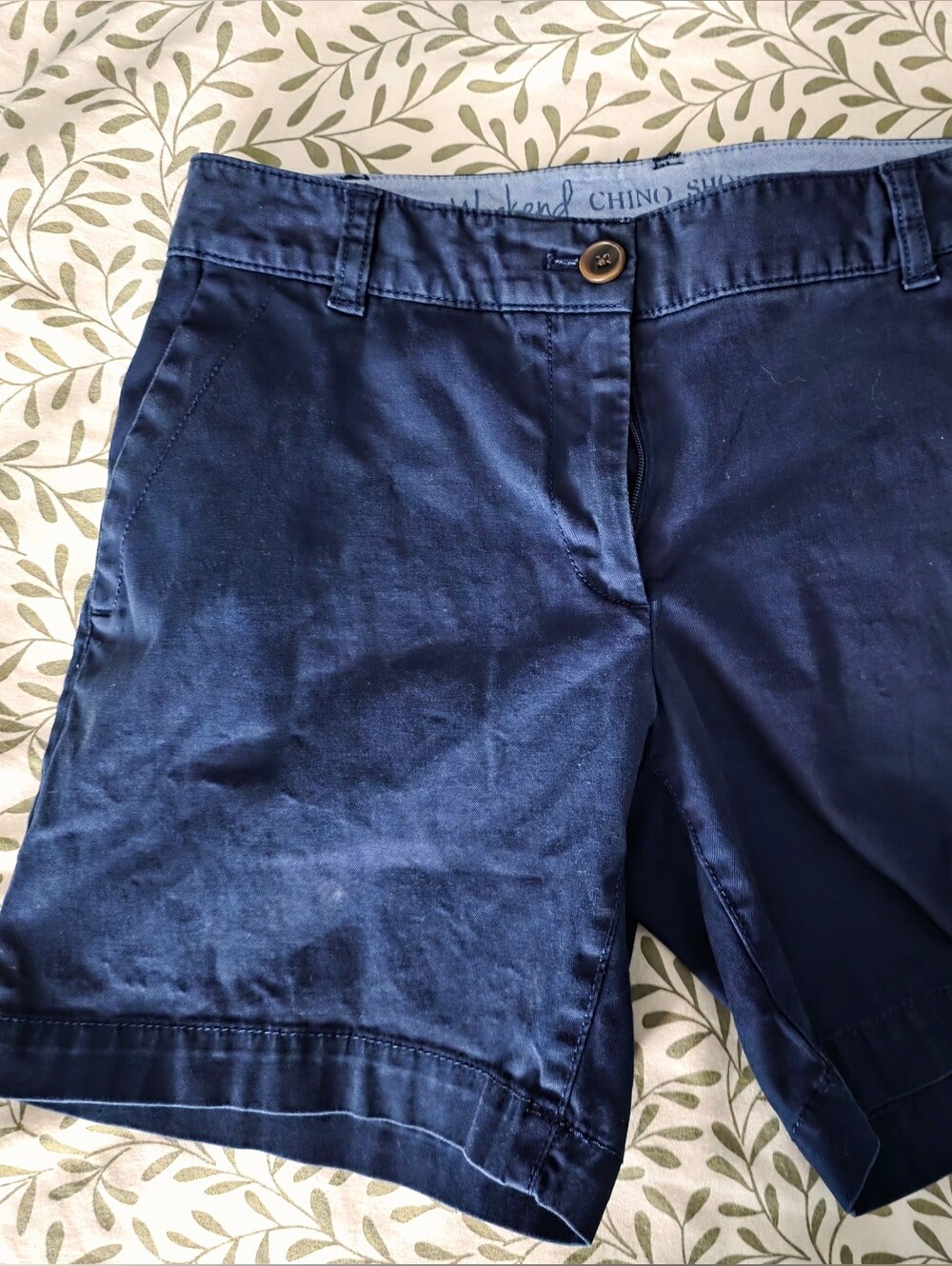 Talbots Navy Flat-Front Women's Chino Shorts